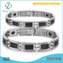 Couple magnetic health bracelet, stainless steel link bracelets